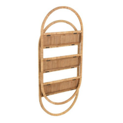 Nástěnná oválná ratanová polička Rattan Boom  - 56*20*110cm