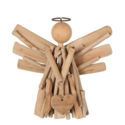 Přírodní dřevěný anděl z větviček se srdíčkem Heart branches - 23*10*22cm