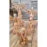 Přírodní dřevěný anděl z větviček se srdíčkem Heart branches - 32*15*30cm