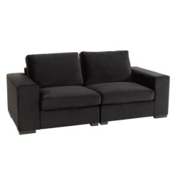 Černá 2-místná sametová pohovka Nalmi black - 212*98*86cm