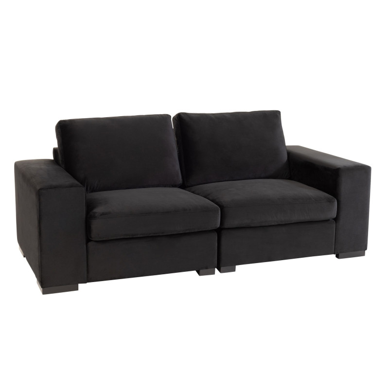 Černá 2-místná sametová pohovka Nalmi black - 212*98*86cm