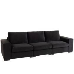 Černá 2-místná sametová pohovka Nalmi black - 212*98*86cm