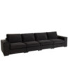 Černá 2-místná sametová pohovka Nalmi black - 212*98*86cm