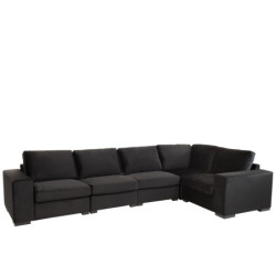 Černá 2-místná sametová pohovka Nalmi black - 212*98*86cm