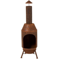 Plechové ohniště v retro vzhledu rezavé -  Ø 29*108 cm