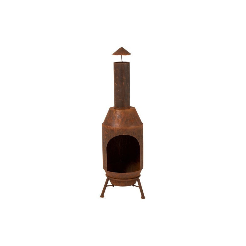 Plechové ohniště v retro vzhledu rezavé -  Ø 29*108 cm