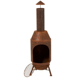 Plechové ohniště v retro vzhledu rezavé -  Ø 29*108 cm