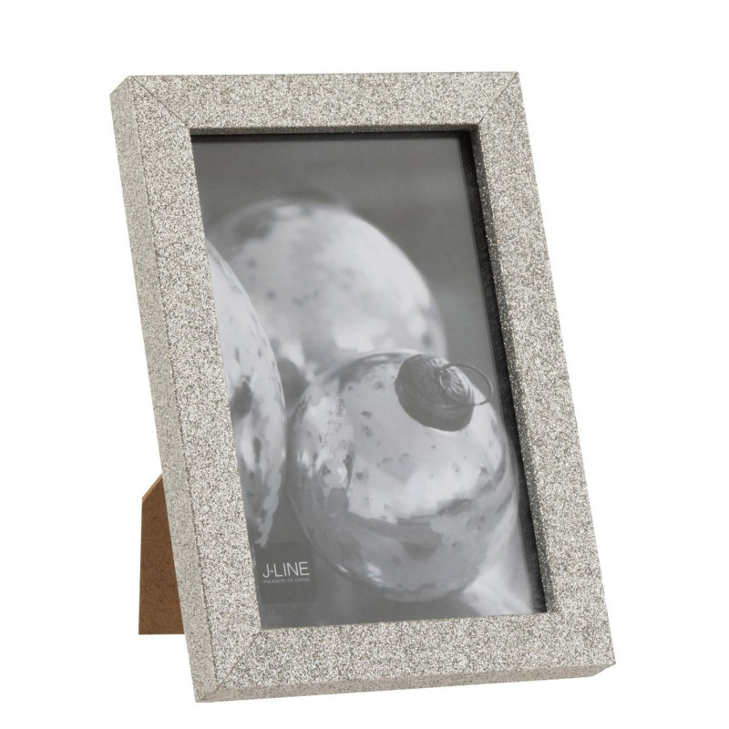 Stříbrný dekorativní fotorámeček s flitry Glitter silver - 12*1,5*17 cm / 10*15cm