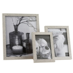 Stříbrný dekorativní fotorámeček s flitry Glitter silver - 12*1,5*17 cm / 10*15cm