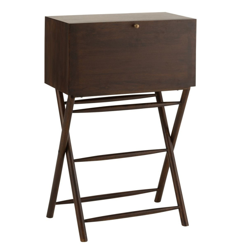 Hnědý psací stůl se zavírací deskou Conie - 70*35*108 cm