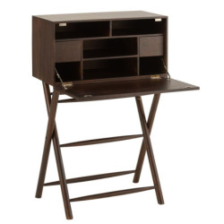 Hnědý psací stůl se zavírací deskou Conie - 70*35*108 cm