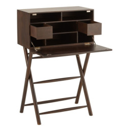 Hnědý psací stůl se zavírací deskou Conie - 70*35*108 cm