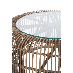Přírodní ratanový konferenční stolek - Ø 85 * 40cm