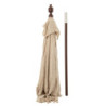 Béžový slunečník s dřevěnou tyčí a mušlemi Boho - ∅188*250 cm