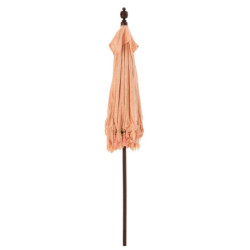Broskvový slunečník s dřevěnou tyčí a mušlemi Boho - ∅188*250 cm