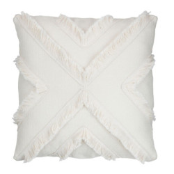 Krémový polštář s třásněmi Fransen white off - 40*14*40cm