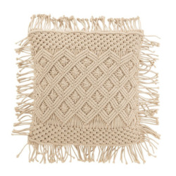 Béžový polštář s drhaným vzorem Macramé Cosy - 50*12*50 cm