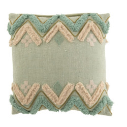 Tyrkysový polštář s výplní a třásněmi Zig zag blue - 45*11*45cm