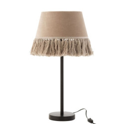 Stolní lampa s béžovým stínidlem s třásněmi Solange - Ø 30*55 cm/ E27/ 40W