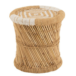 Přírodní bambusový odkládací stolek Stool Bamboo - Ø40*41cm