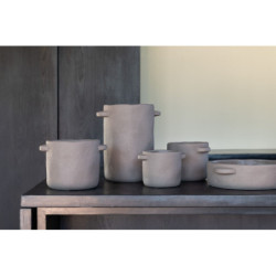 Dekorační cementový hrnec Gustave Taupe S - 18*14*12 cm