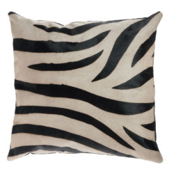Černo-bílý kožený polštář s výplní Zebra -  44*14*43cm