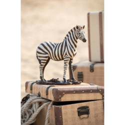 Bílo-černá antik dekorace Zebra - 31*11*32 cm