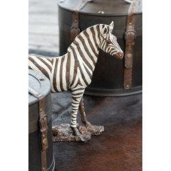 Bílo-černá antik dekorace Zebra - 31*11*32 cm