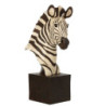Bílo-černá antik dekorace busta Zebra - 32*14*50cm