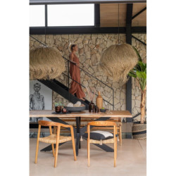 Přírodní stropní světlo se stínidlem z trávy Papua grass - Ø 75*76 cm/ E27