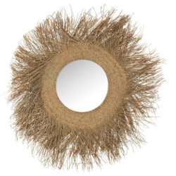 Nástěnné kulaté zrcadlo lemované rámem trávou Daan grass - Ø105*5cm