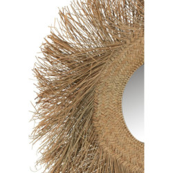 Nástěnné kulaté zrcadlo lemované rámem trávou Daan grass - Ø105*5cm