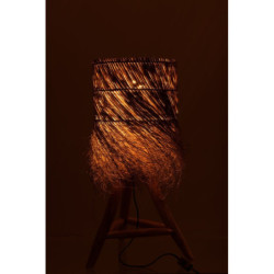 Stolní lampa z teakového dřeva a stínidlem z trávy Rafi grass - Ø 48*66 cm/ E27/ 70W