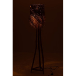 Stojací lampa z teakového dřeva a stínidlem z trávy Rafi grass - Ø 42*175 cm/ E27/ 70W