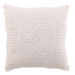 Bílý bavlněný polštář s krajkou Lace white - 43*10*43cm