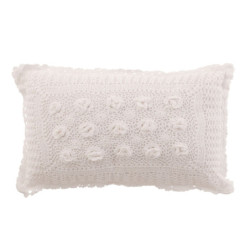 Bílý bavlněný polštář s krajkou Lace white - 50*10*30cm