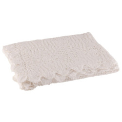 Bílý bavlněný krajkový ubrus Lace white - 200*135cm