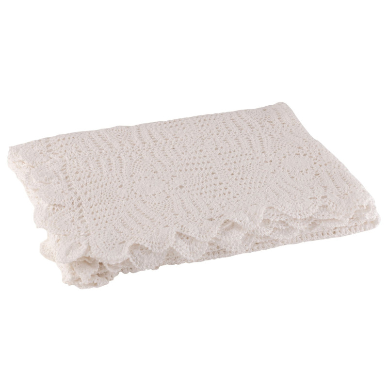 Bílý bavlněný krajkový ubrus Lace white - 200*135cm