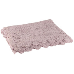 Fialkový bavlněný krajkový ubrus Lace violet - 200*135cm