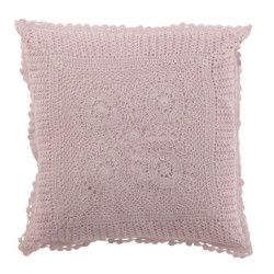 Fialkový bavlněný polštář s krajkou Lace violet - 42*12*42cm