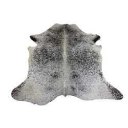 Bílo-černý koberec z hovězí kůže Cowhide salt pepper - 200*0,5*240cm/3-4m²