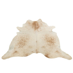 Bílo-hnědý koberec z hovězí kůže Cowhide salt pepper - 200*0,5*240cm/3-4m²