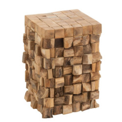 Přírodní odkládací stůl z teakových špalíků Disos - 30*30*45cm