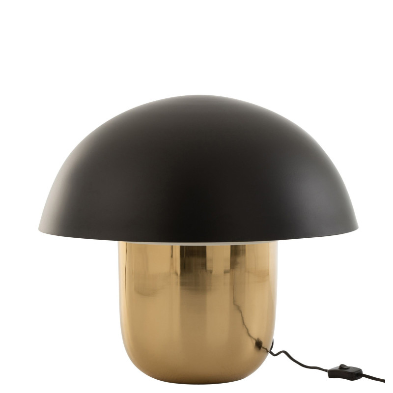 Černo-zlatá kovová stolní lampa Mushroom Large - Ø 50*45cm