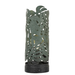 Zelená Led svítící kovová lampička s listy Leaves - Ø13*34cm