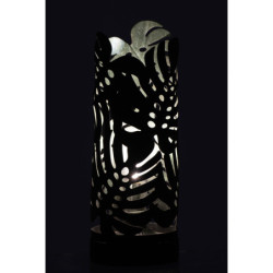 Zelená Led svítící kovová lampička s listy Leaves - Ø13*34cm