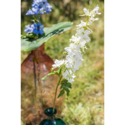 Dekorace umělá bílá květina Delphinium white - 10*10*94 cm