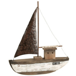 Dřevěná dekorace přírodní loďka Boat L - 39*9*46 cm