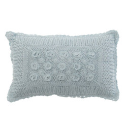 Pomněnkový bavlněný polštář s krajkou Lace blue - 50*10*30cm