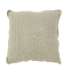 Světle zelený bavlněný polštář s krajkou Lace green - 42*12*42cm